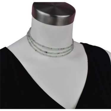 Faceted fluorite necklace super extra long, uniqu… - image 1