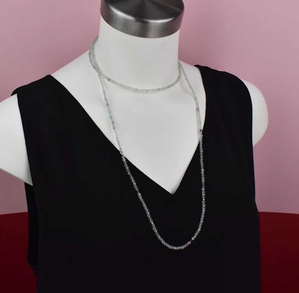 Faceted fluorite necklace super extra long, uniqu… - image 3
