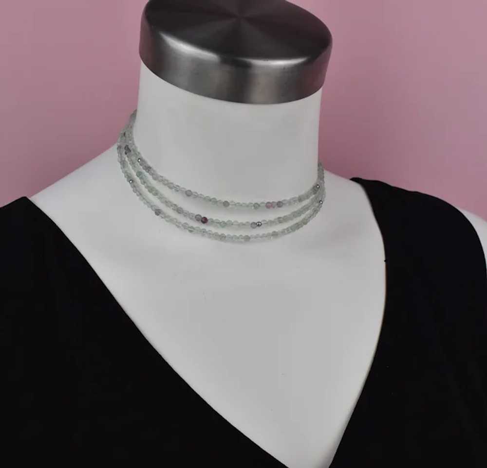 Faceted fluorite necklace super extra long, uniqu… - image 5