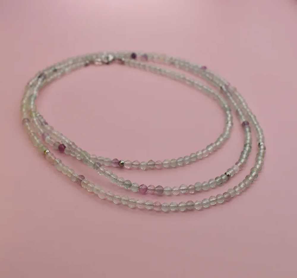 Faceted fluorite necklace super extra long, uniqu… - image 6