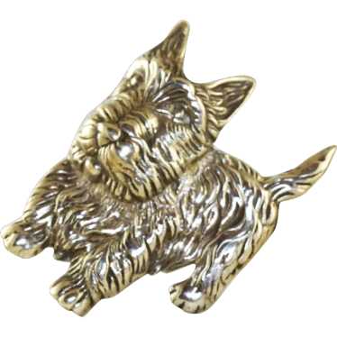 1940's Sterling Large Scottie Terrier Brooch