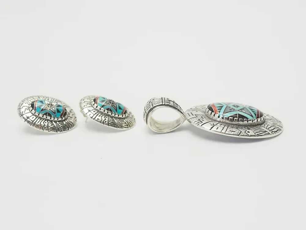 Roderick Tenorio sterling silver inlaid gemstones… - image 2