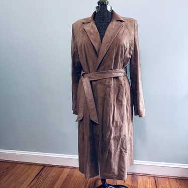 Vintage Ann Taylor sueded leather long trench belt