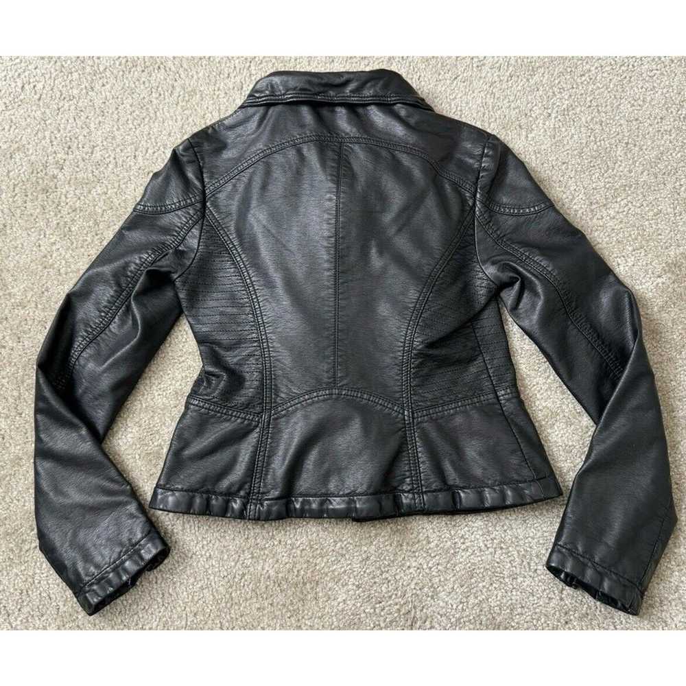 Free People Vegan Leather Jacket Black MOTO Optio… - image 3