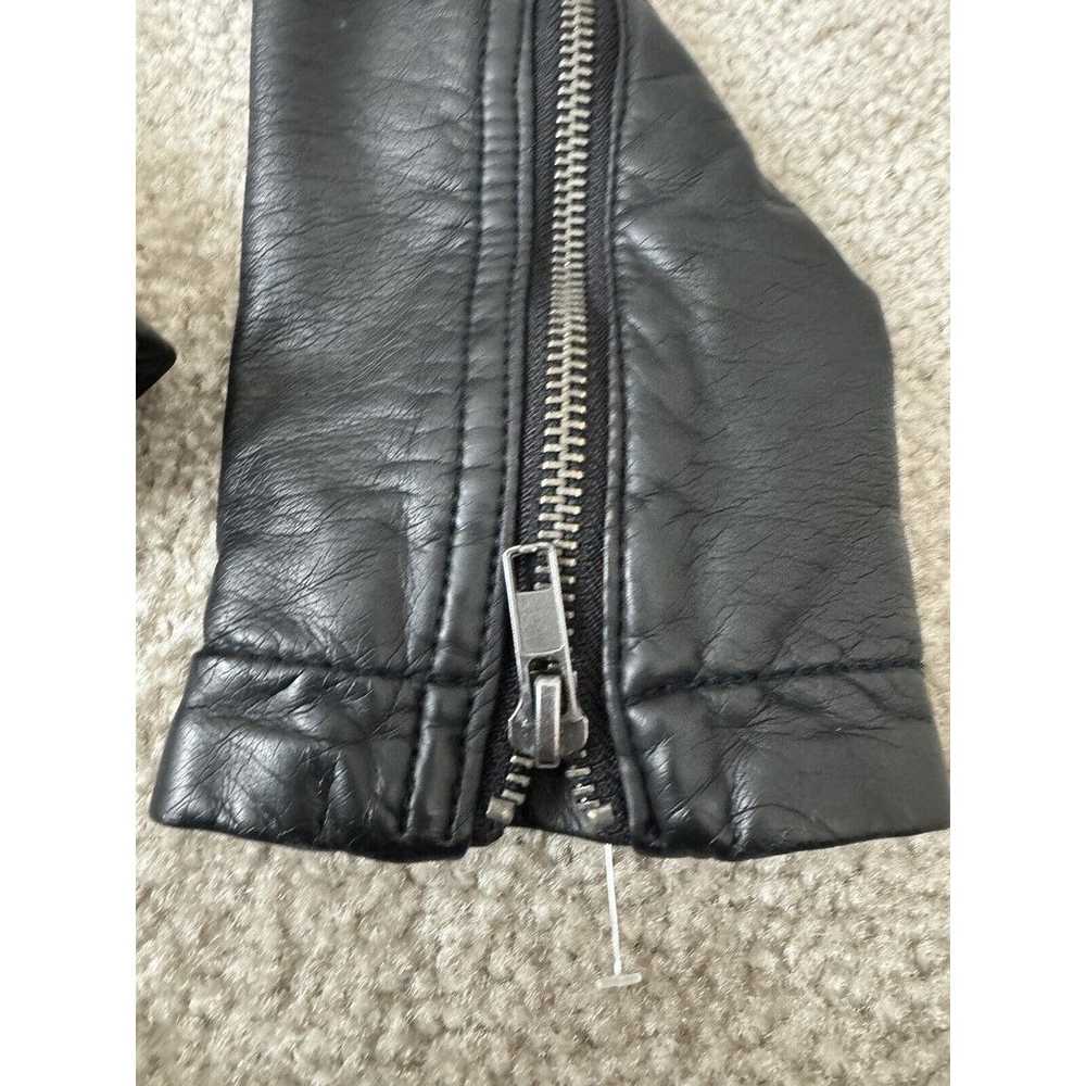 Free People Vegan Leather Jacket Black MOTO Optio… - image 6
