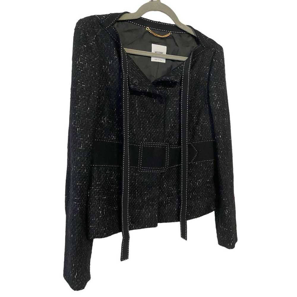 Moschino Aeffe Spa Tweed Wool Blend Jacket Snap F… - image 2