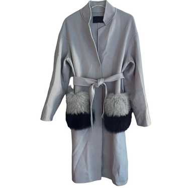 Annabelle Fox Fur Australian Wool Belted Longline… - image 1