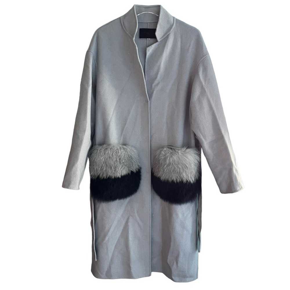 Annabelle Fox Fur Australian Wool Belted Longline… - image 2