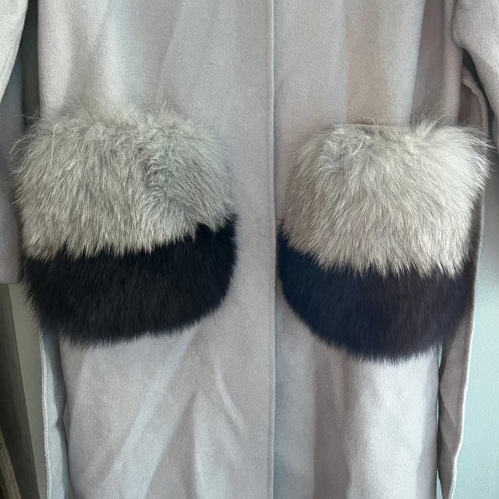 Annabelle Fox Fur Australian Wool Belted Longline… - image 6