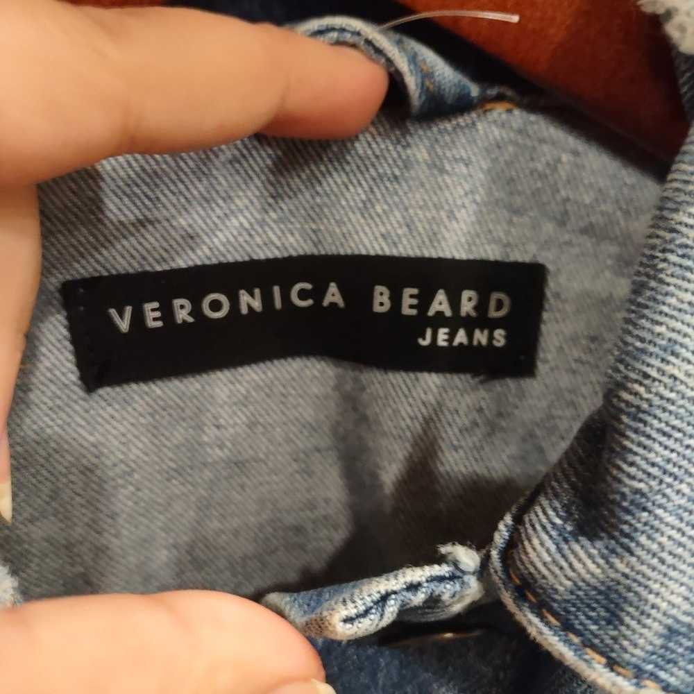 Veronica beard Cara Cropped Distressed Jean Jacket - image 2