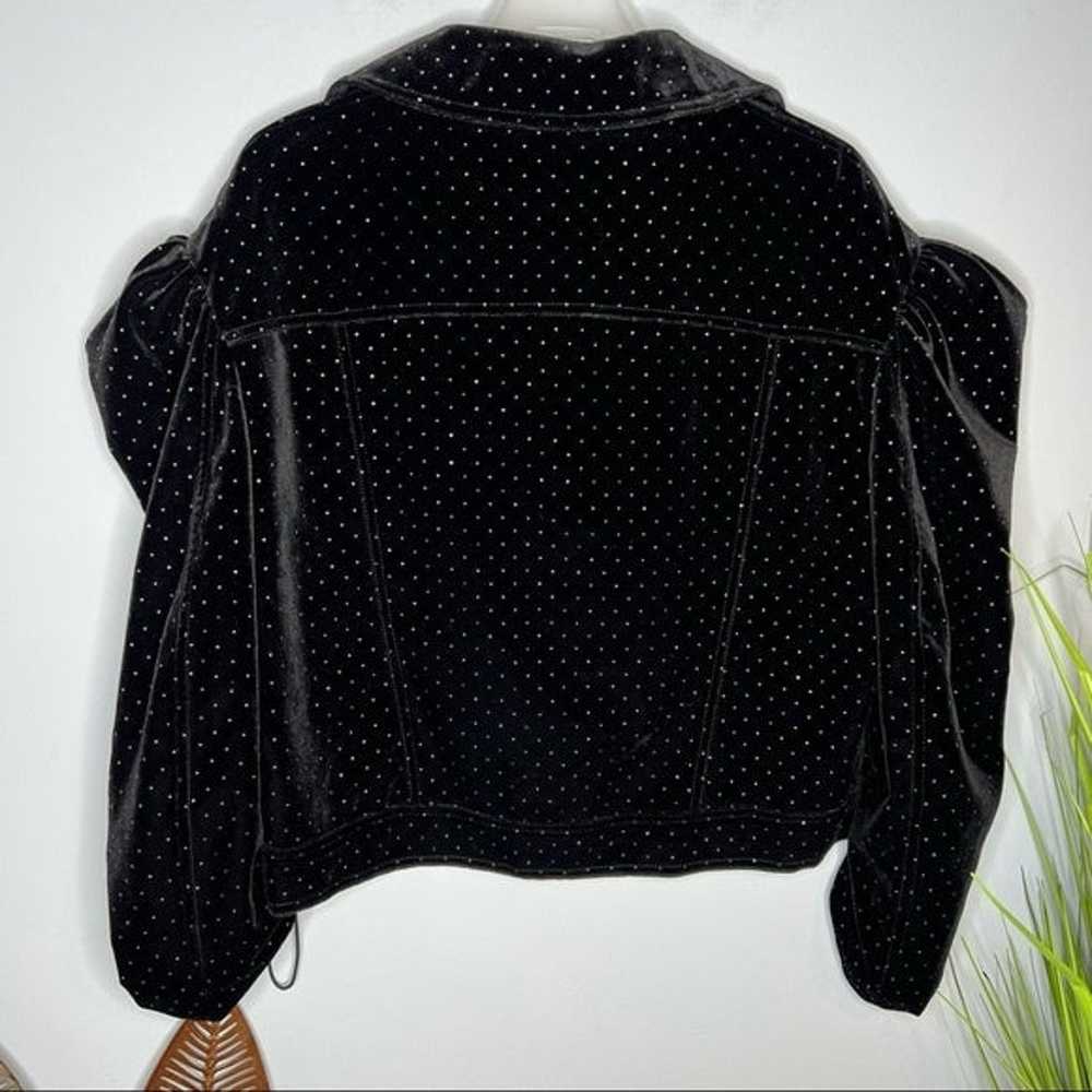 UOOYAA Black Suede Gold Buttons Dots Jacket - image 8