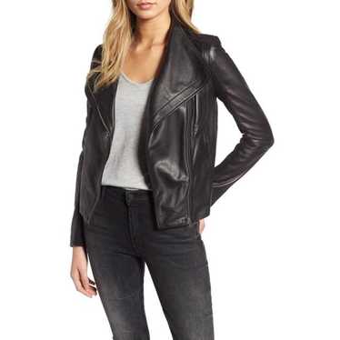 CHELSEA28  Black Genuine Leather Moto Jacket Size… - image 1