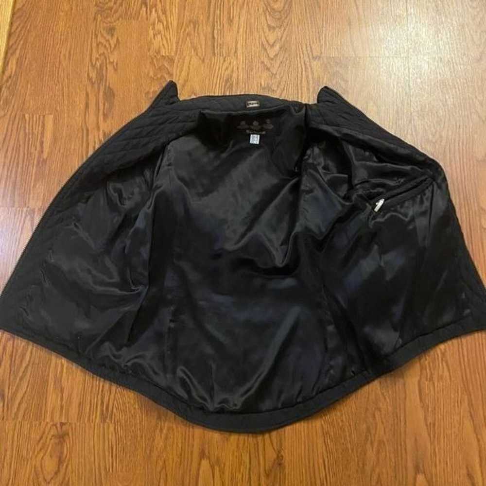 Barbour Black Quilted Zip Front Jacket Size 8 - image 3