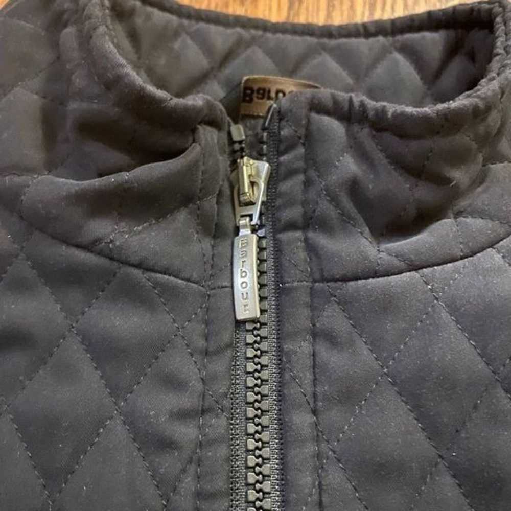 Barbour Black Quilted Zip Front Jacket Size 8 - image 4