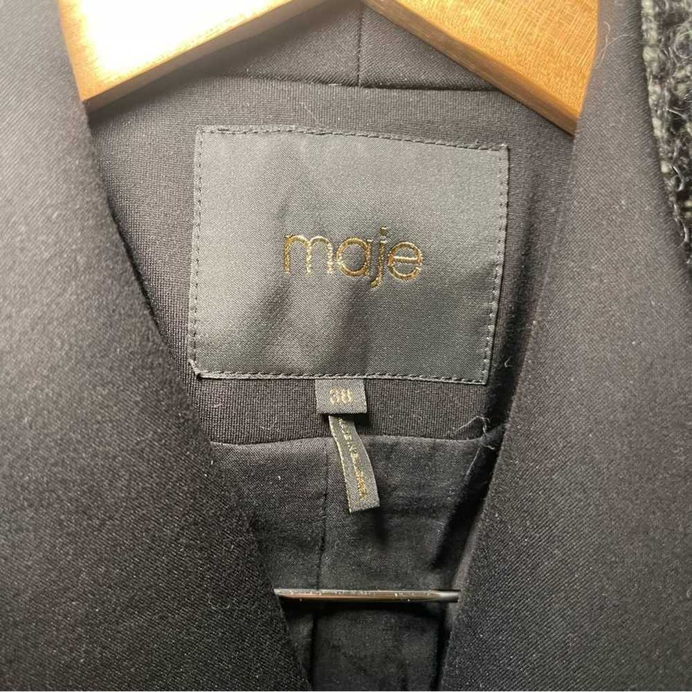 Maje | Moto Faux leather tweed jacket size; 38 - image 3