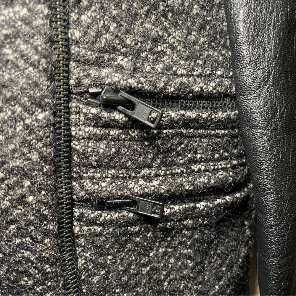 Maje | Moto Faux leather tweed jacket size; 38 - image 4