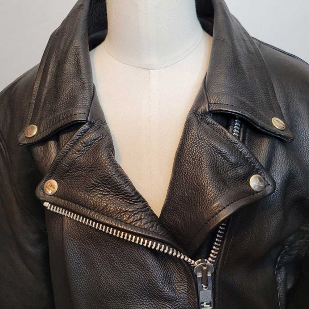 Vintage Leather Motorcycle Jacket Womens Med Leat… - image 4