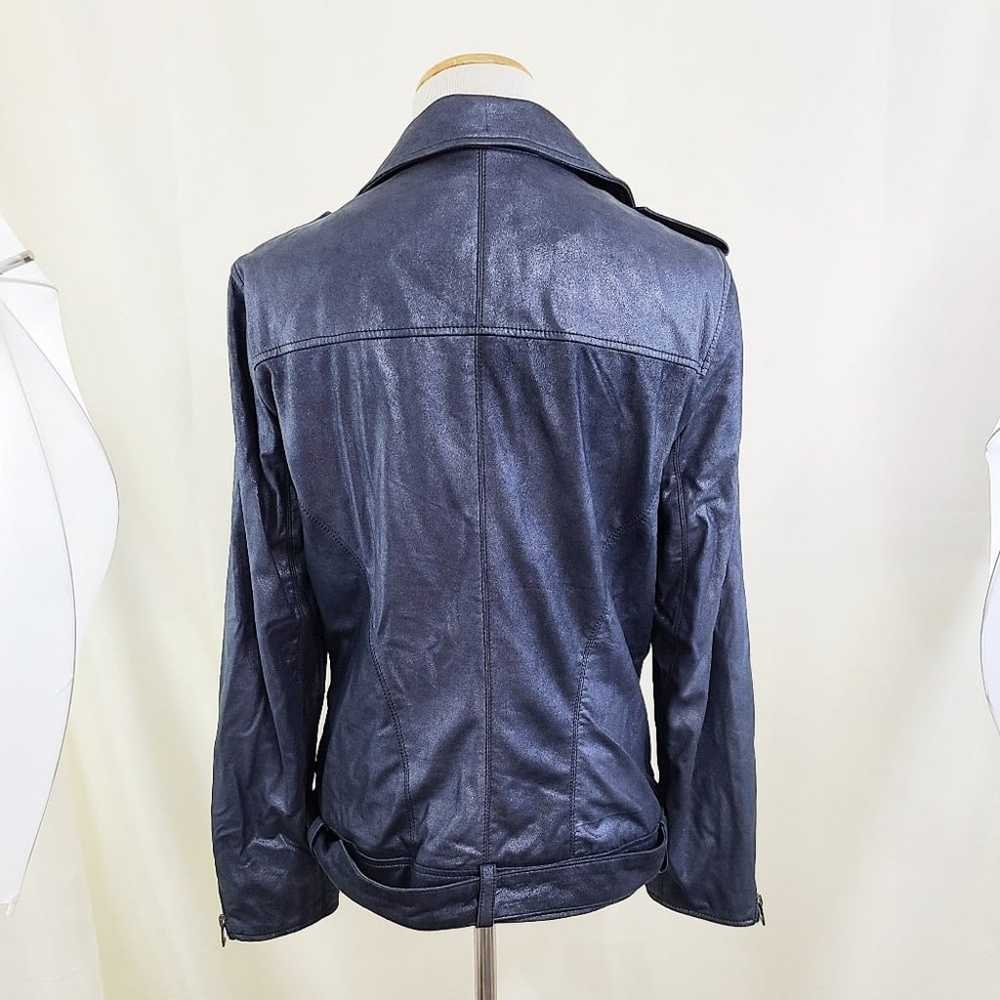 AS by DF Cult leather jacket metallic dark blue s… - image 2
