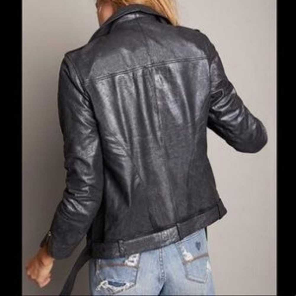 AS by DF Cult leather jacket metallic dark blue s… - image 3