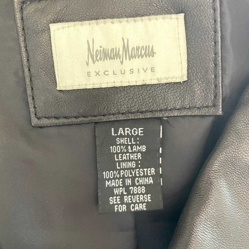 Neiman Marcus Lamb Leather Blazer Jacket In Black… - image 10