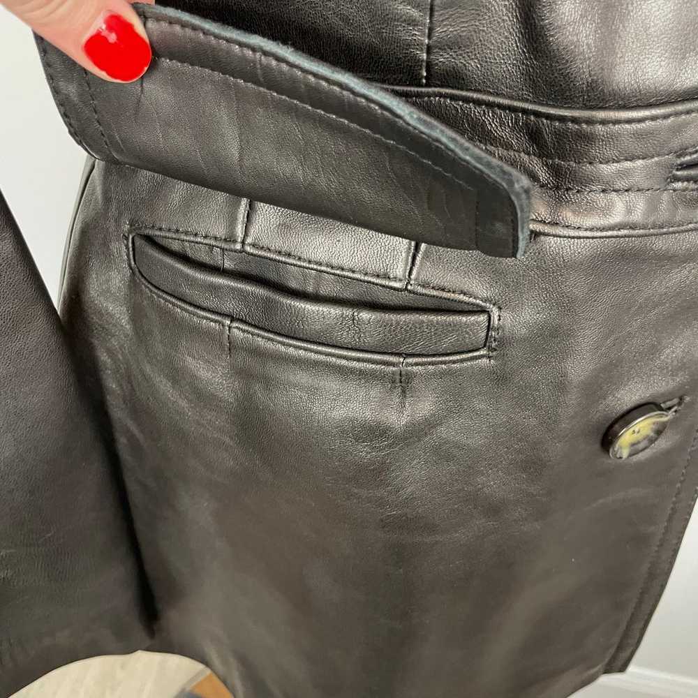 Neiman Marcus Lamb Leather Blazer Jacket In Black… - image 6