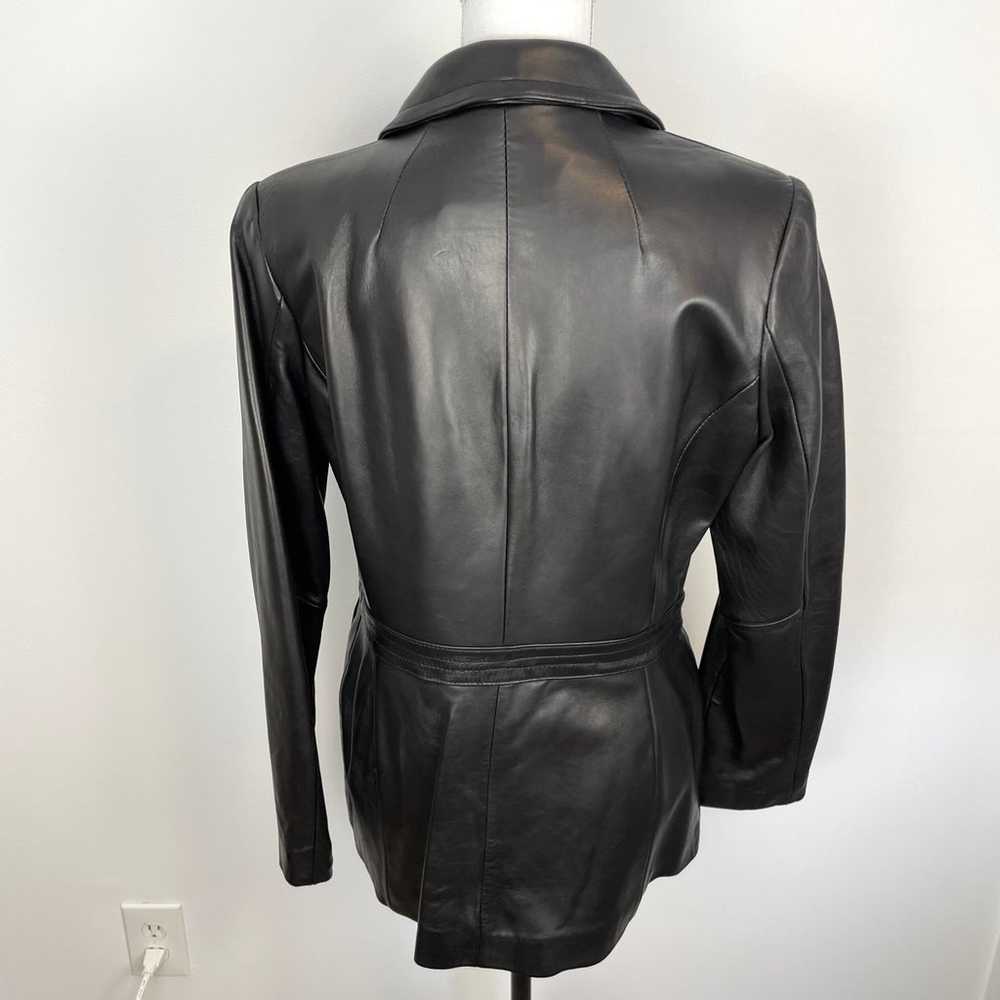 Neiman Marcus Lamb Leather Blazer Jacket In Black… - image 7