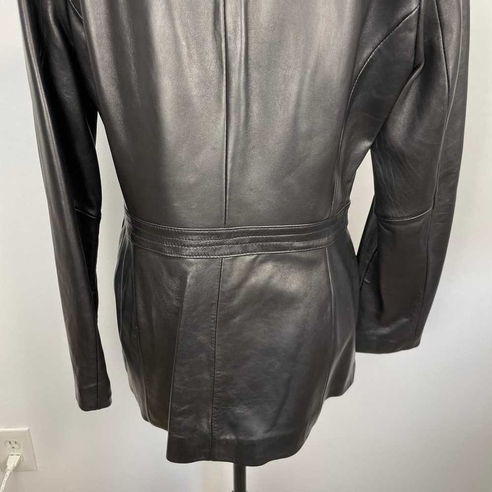Neiman Marcus Lamb Leather Blazer Jacket In Black… - image 9