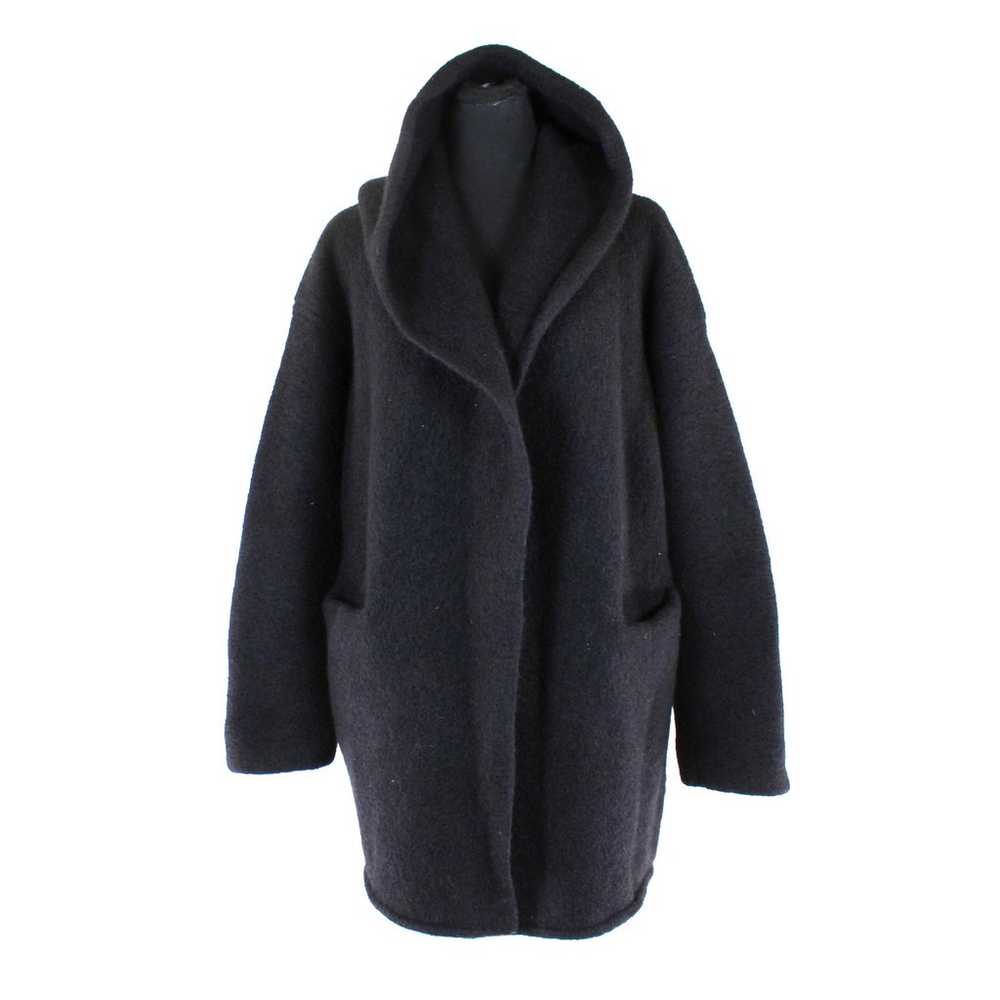 Peruvian Connection Black Hooded Knit Oversized A… - image 1