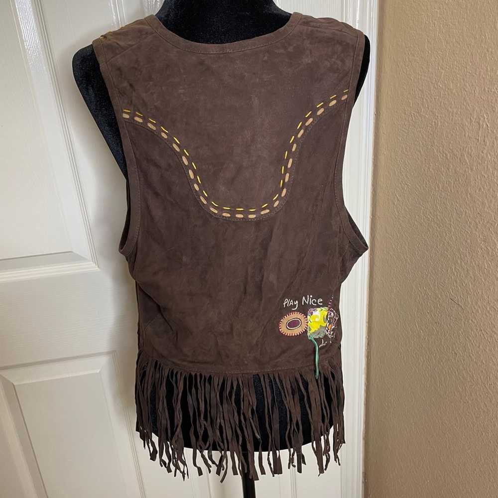 Double D Ranch chocolate brown vest, beautifully … - image 2