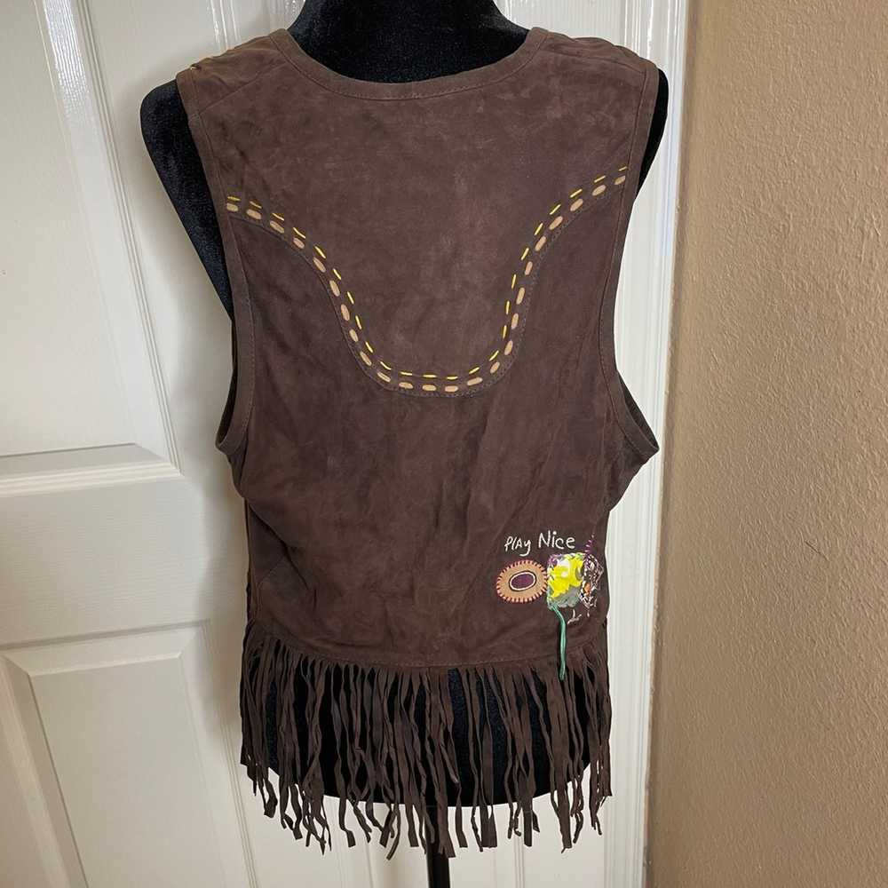 Double D Ranch chocolate brown vest, beautifully … - image 4