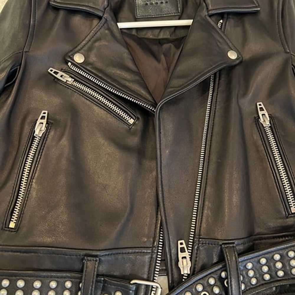 New Black NYC genuine leather studded jacket XS b… - image 1