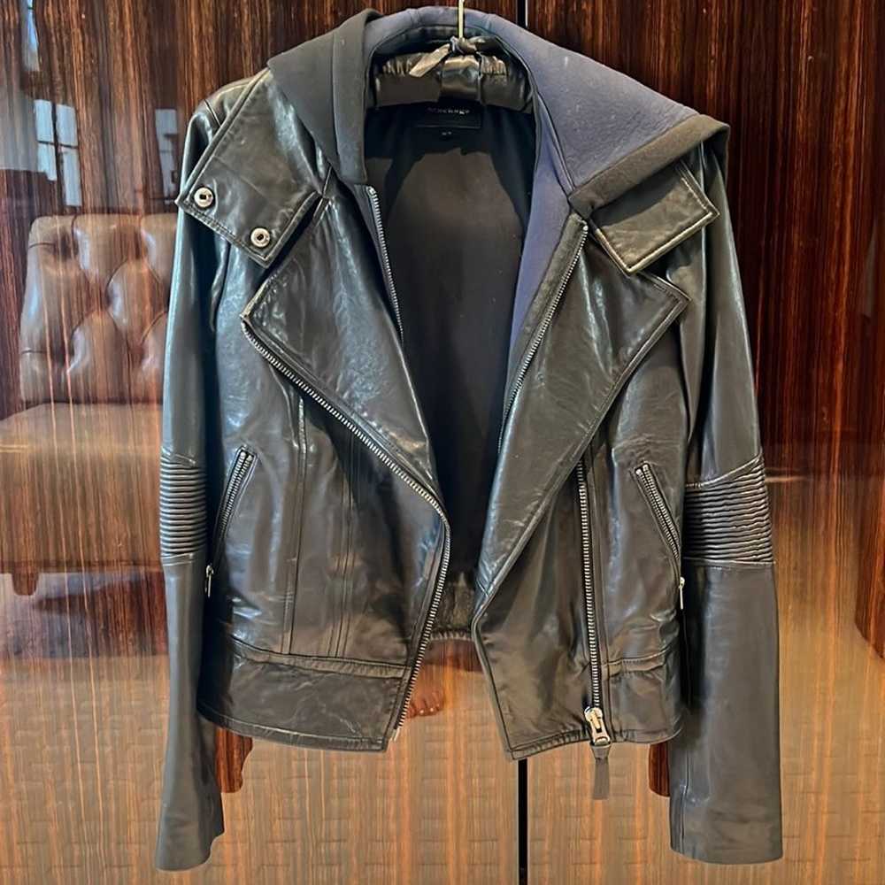 Black leather moto jacket by Mackage - image 1