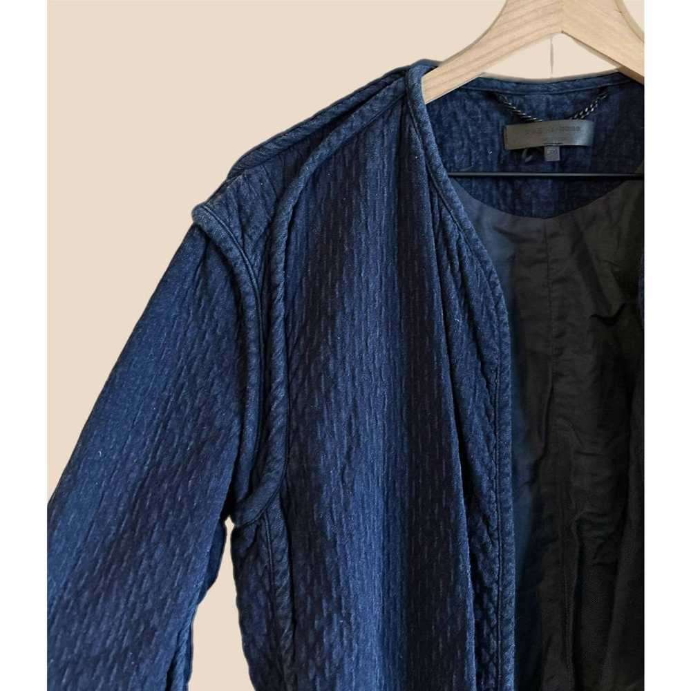 Rag & Bone Navy Quilted Self Tie Liner Coat Size … - image 6