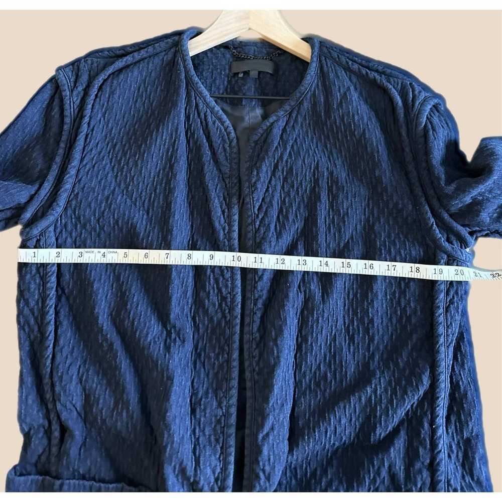 Rag & Bone Navy Quilted Self Tie Liner Coat Size … - image 7