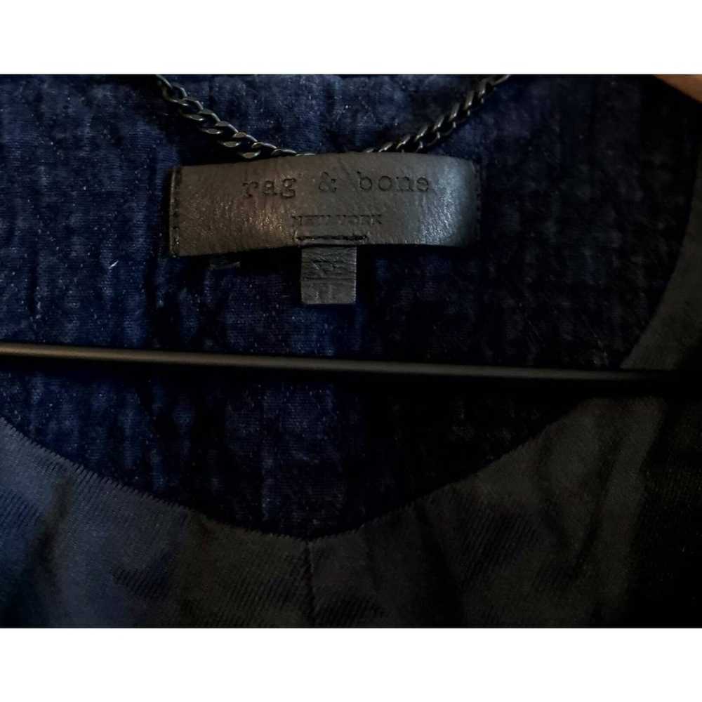 Rag & Bone Navy Quilted Self Tie Liner Coat Size … - image 8