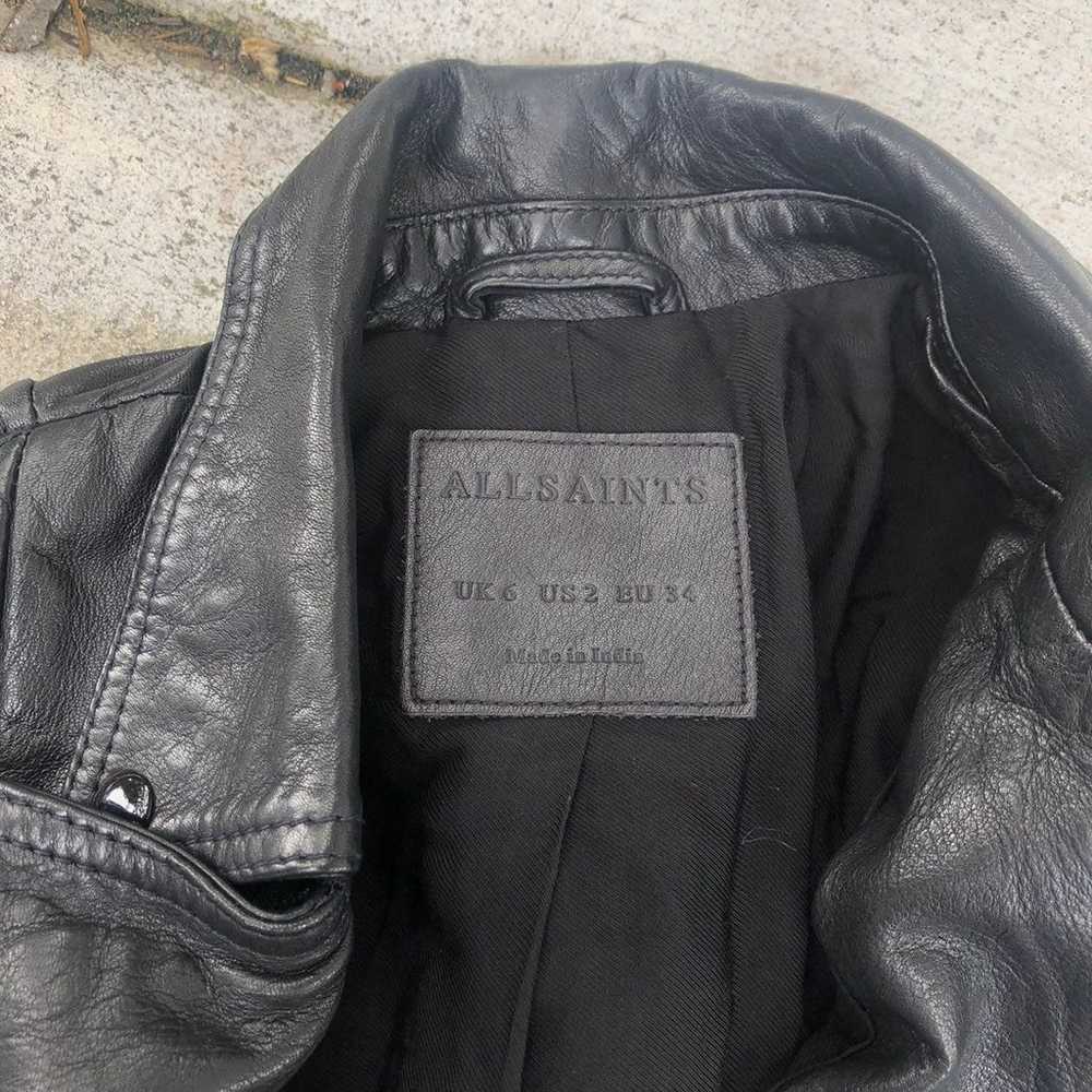 All Saints Plapin Leather Biker Jacket - image 5