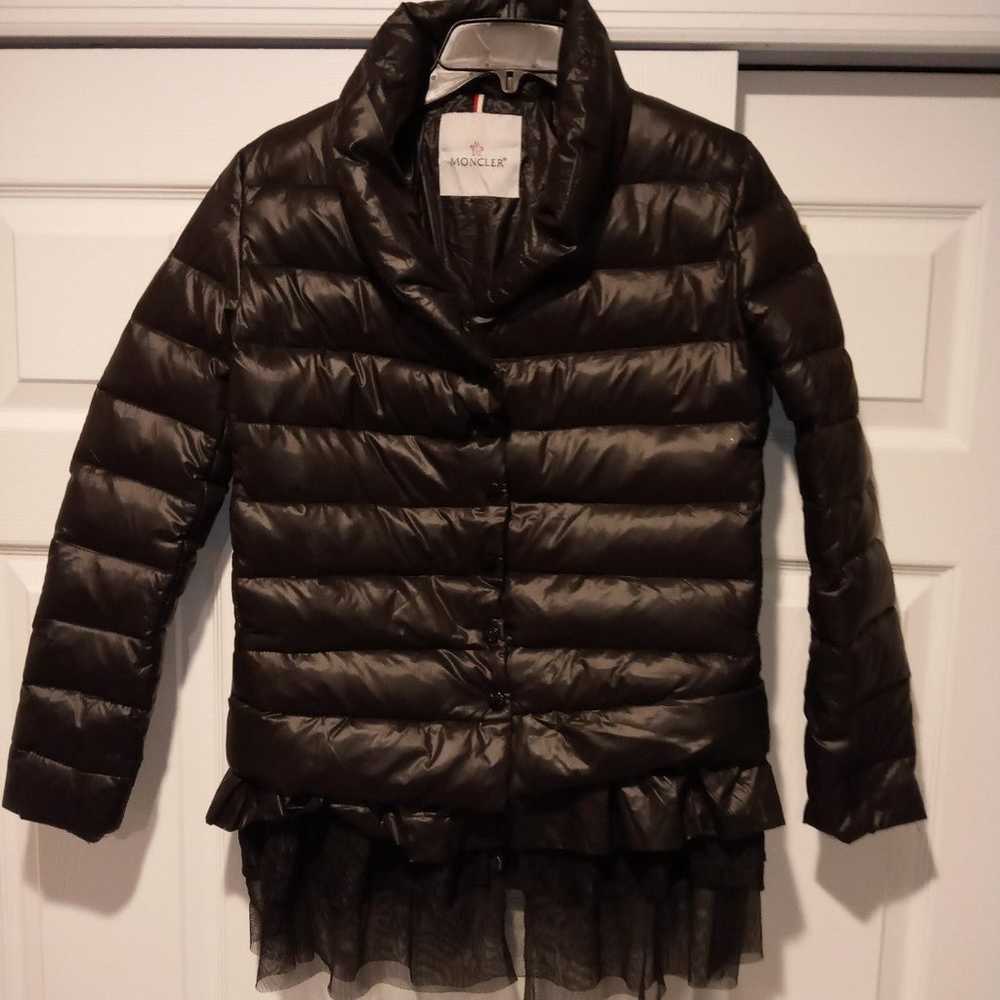 Moncler Black Down Quilted Ruffle Peplum Coat Jac… - image 2