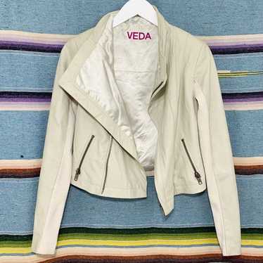 Veda Leather Asymmetrical Moto Jacket