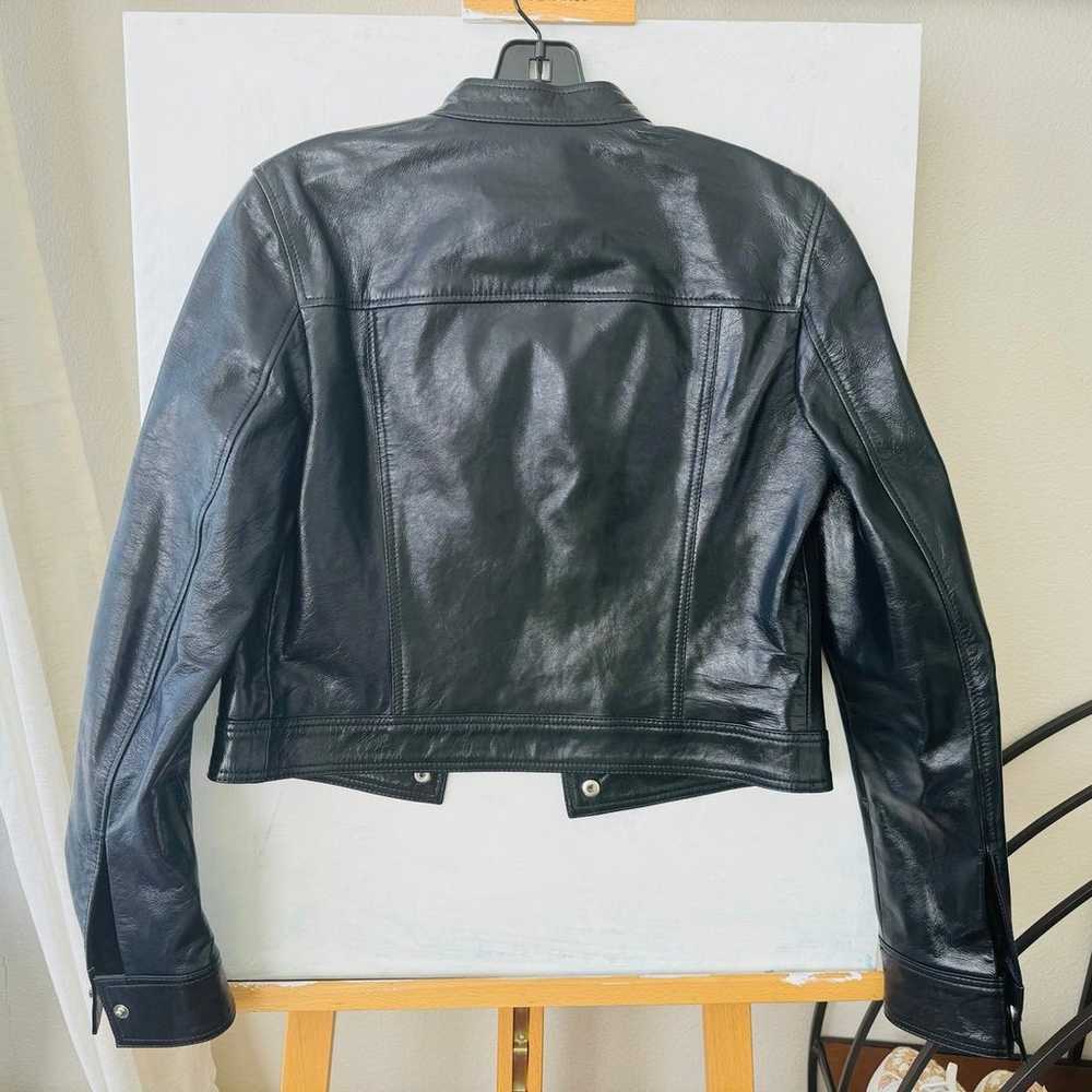Theory Black Lamb Leather Jacket NWOT sz S - image 2