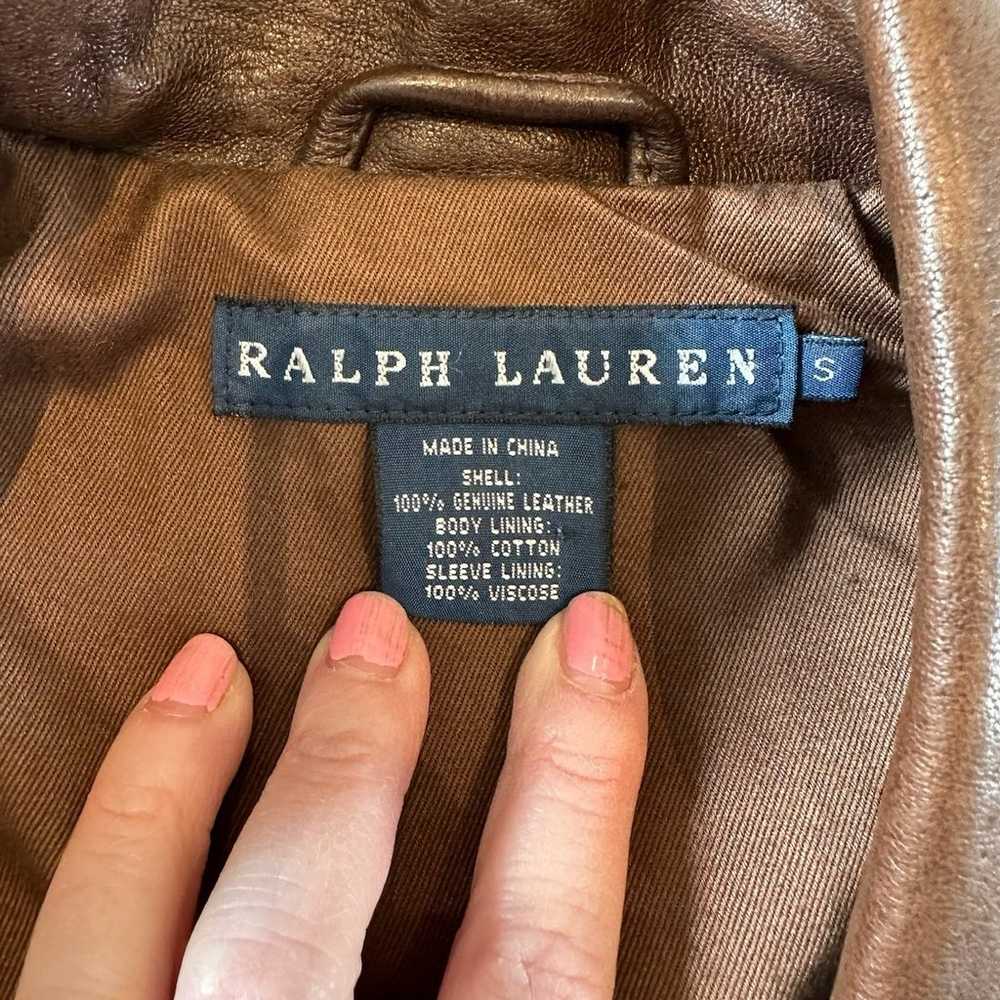 Ralph Lauren 100% genuine Leather Jacket with belt - image 2