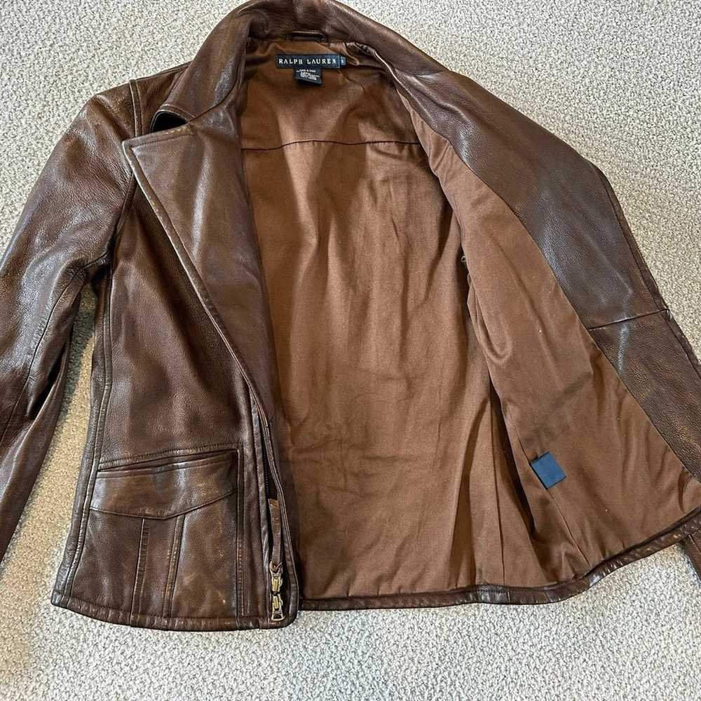 Ralph Lauren 100% genuine Leather Jacket with belt - image 3