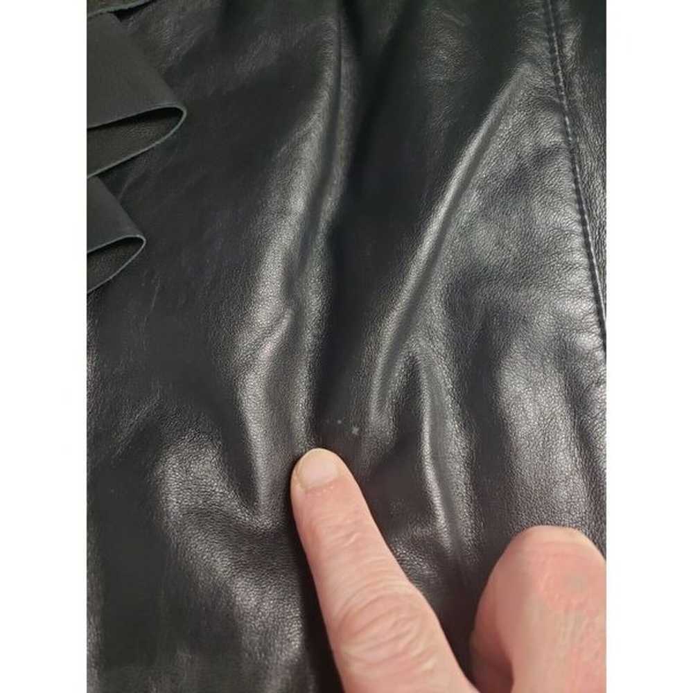 DVF Fanta Ruffle Pleated Detail Leather Jacket Si… - image 6
