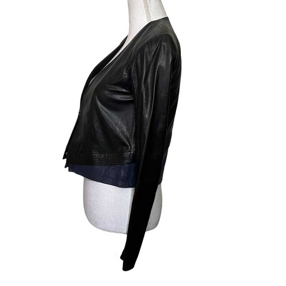 VEDA Women’s Moto Style Jacket Two Tone Black Blu… - image 4
