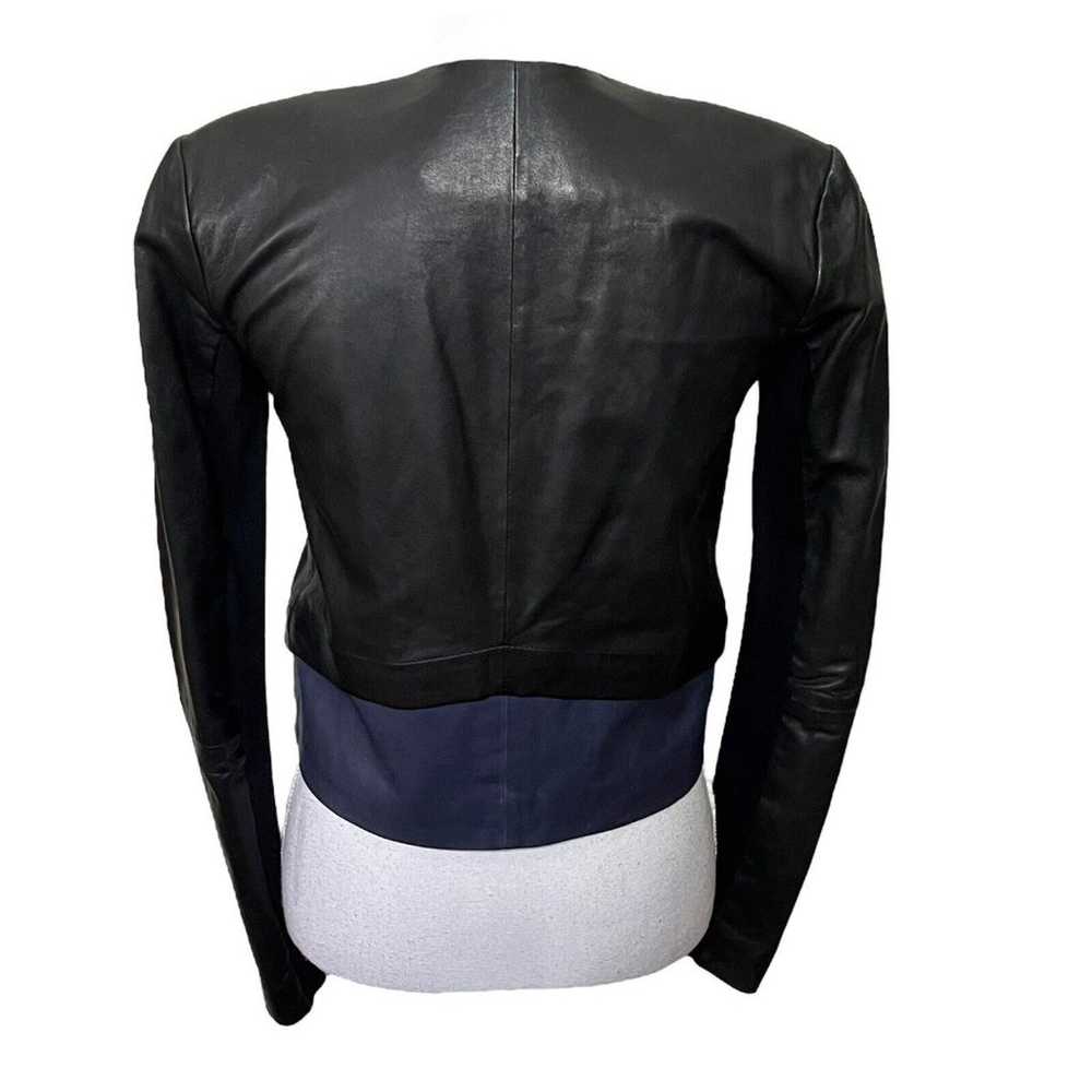 VEDA Women’s Moto Style Jacket Two Tone Black Blu… - image 5
