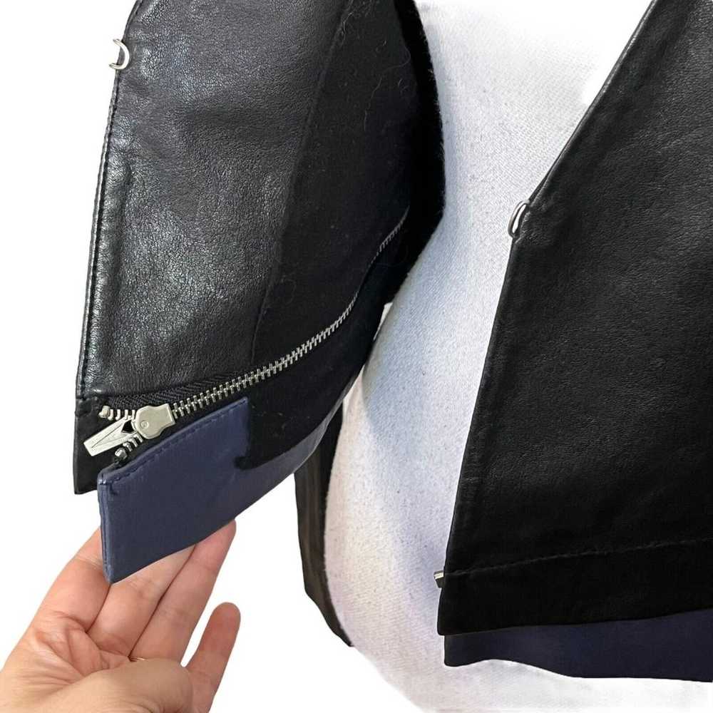 VEDA Women’s Moto Style Jacket Two Tone Black Blu… - image 7