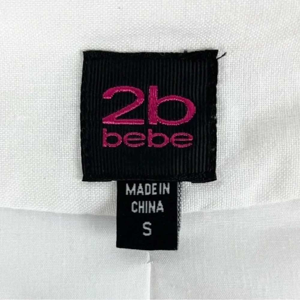 Bebe 2B White Linen Roll-Tab Sleeve Zip Jacket - image 5