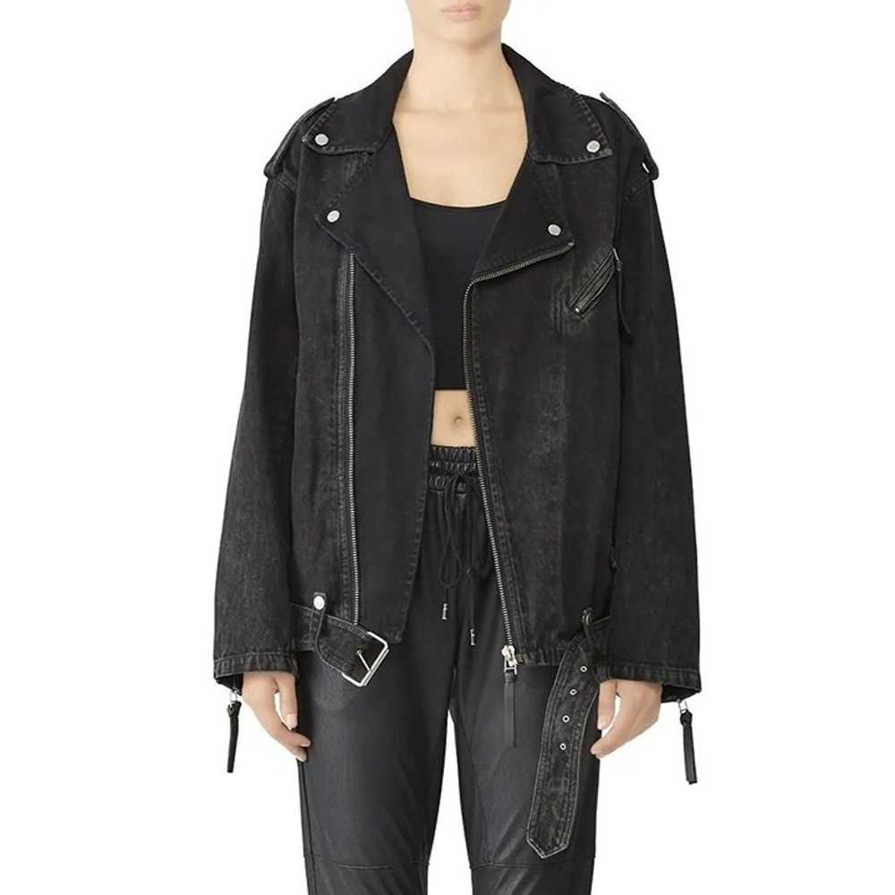 The Kooples Black Embroidered Long Sleeve Denim J… - image 1