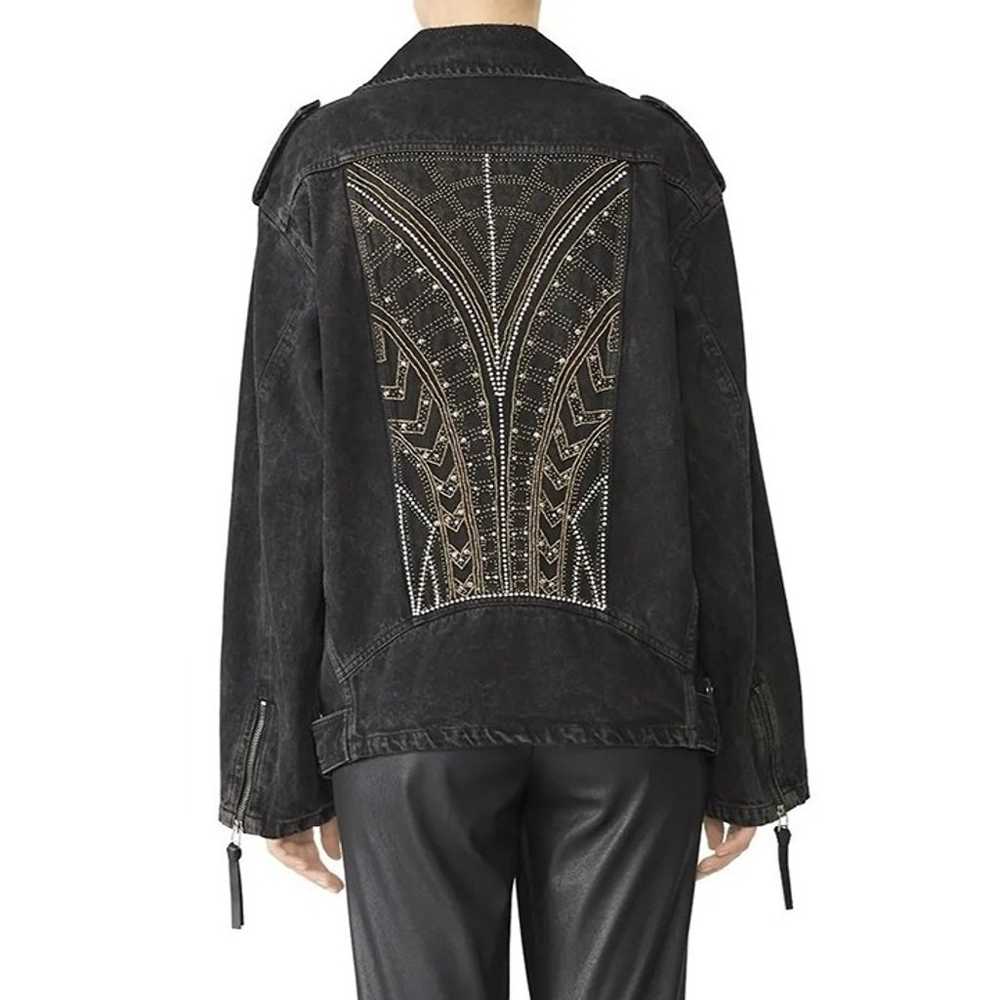 The Kooples Black Embroidered Long Sleeve Denim J… - image 2