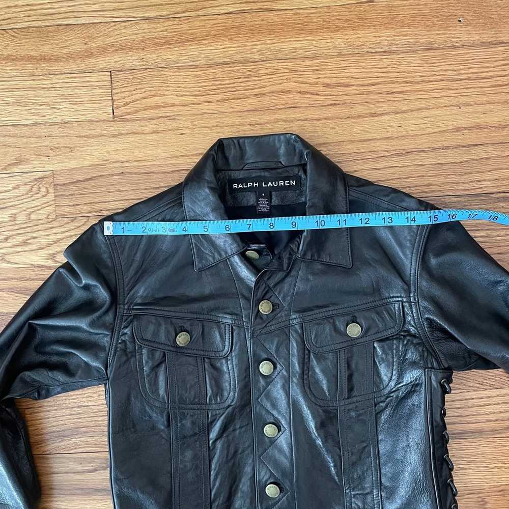 Ralph Lauren lambskin cropped leather jacket size… - image 12