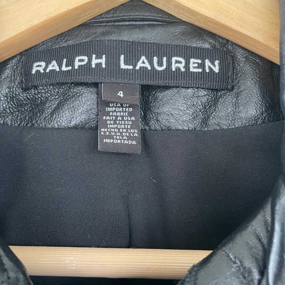 Ralph Lauren lambskin cropped leather jacket size… - image 3